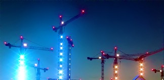 Ballett der Baukräne – Kranensee. Ein Event in der Seestadt.